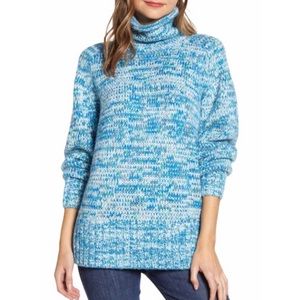Lou & Grey Blue Marina SpaceDye Turtleneck Sweater